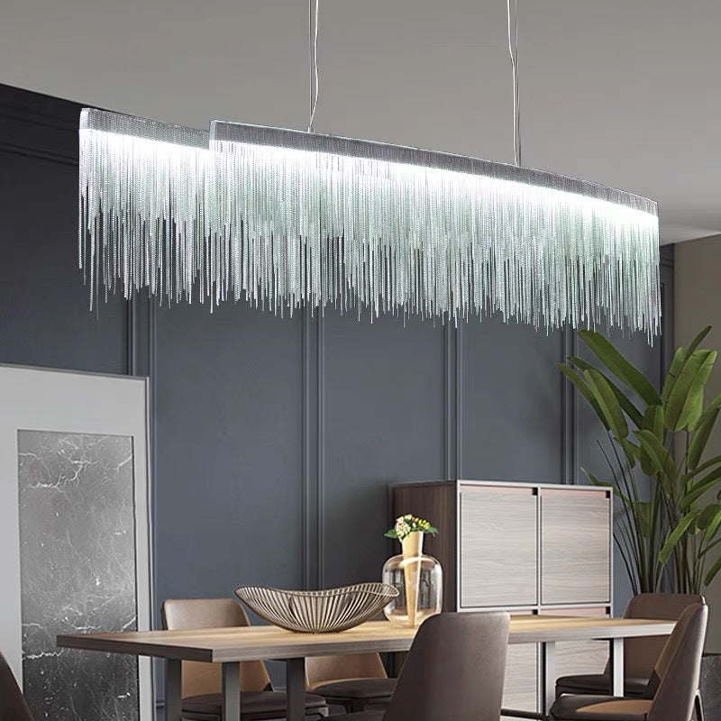 Arisha Suspension Linéaire Luxueux, Acrylique/Metal, Doré/Chrome, Chambre - Neutralighting