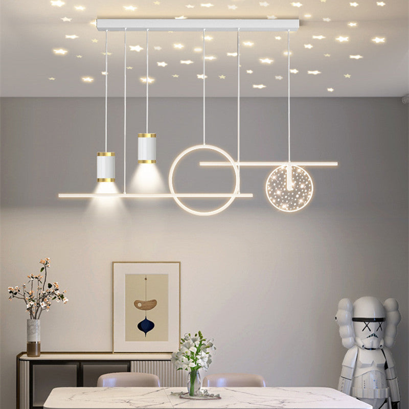 Arisha Luminaires Suspension Etoilé Moderne, Métal, Noir/Blanc/Or, Salon - Neutralighting