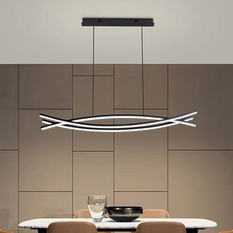 Arisha Suspension Courbe LED Moderne Métal Salle à manger - Neutralighting