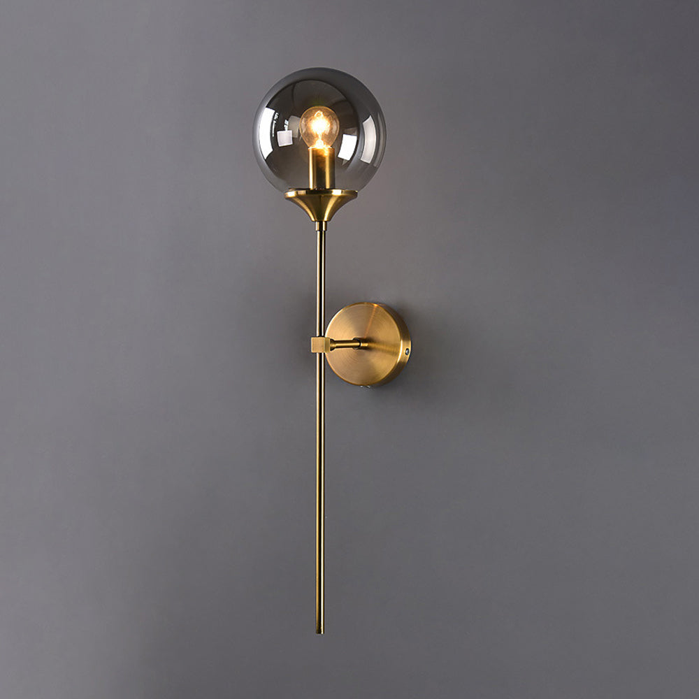 Valentina Applique Globe Murale Moderne, Métal/Verre, Gris/Ambre/Transparent/Blanc, Salle à Manger - Neutralighting