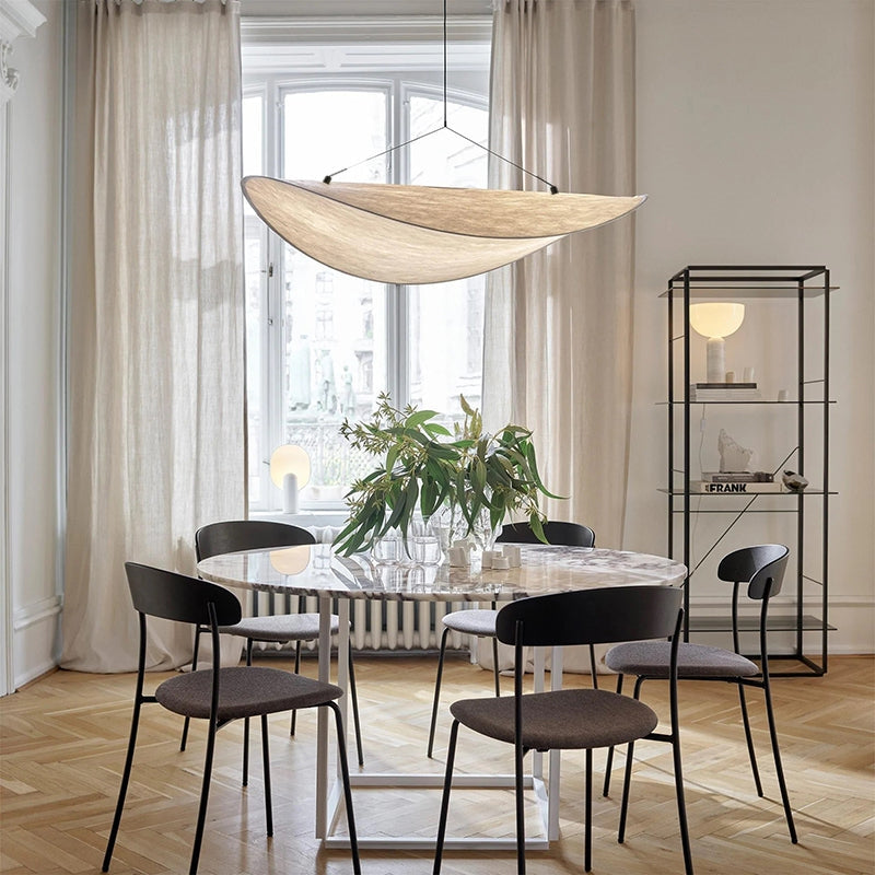 Nixie Suspension Géométrique Moderne Soie Blanc Salon - Neutralighting