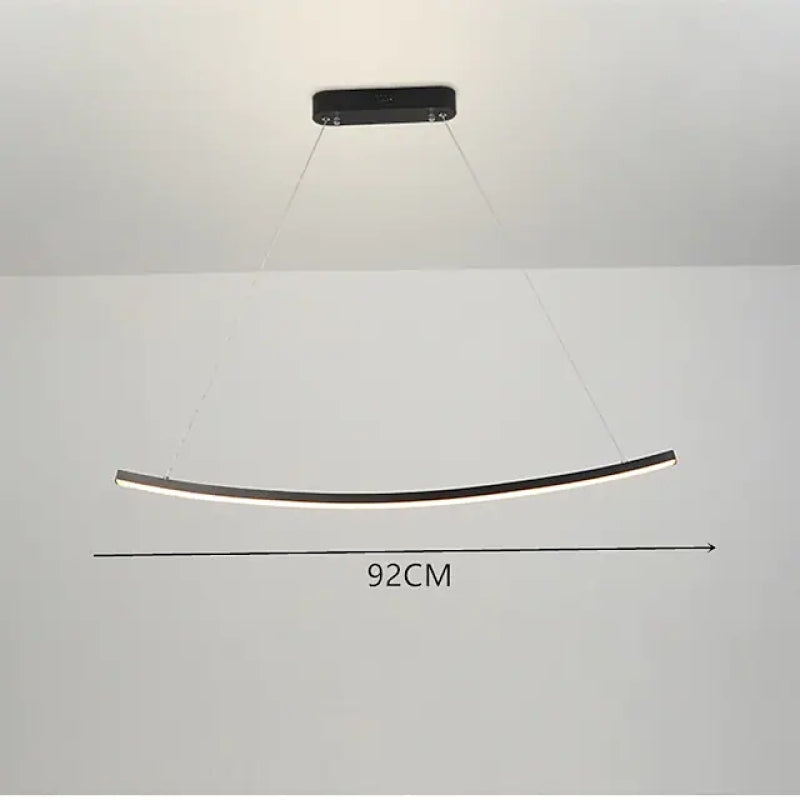 Arisha Suspension Linéaire Minimaliste, Aluminium/Gel de silice, Noir, Salon - Neutralighting