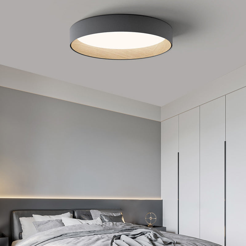 Arisha Plafonnier Rond Moderne, Métal/Acrylique, Blanc/Gris/Noir, Salon - Neutralighting