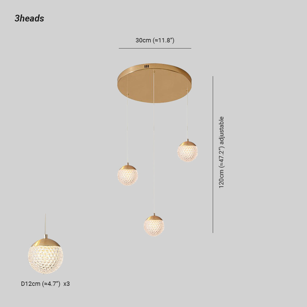 Arisha Luminaires Suspensions Multi/Bulle Moderne Métal/Acrylique Doré Chambre à Coucher - Neutralighting