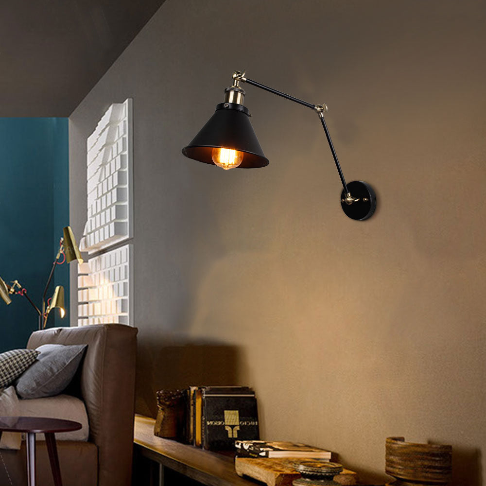 Epoch Applique Murale Cône Vintage, Industrielle, Métal, Noir, Salon - Neutralighting