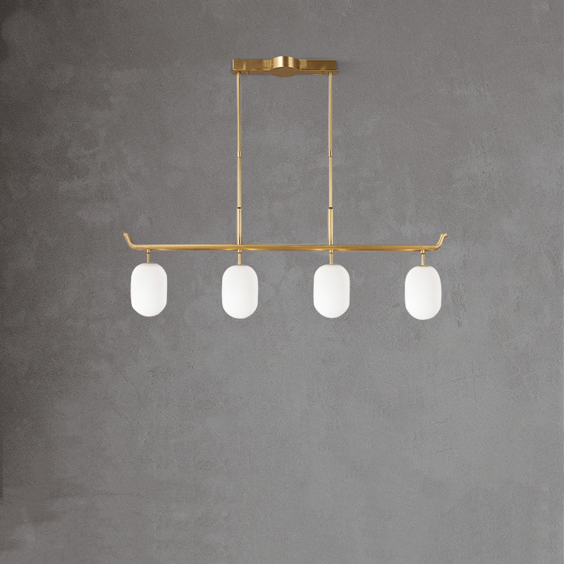 Valentina Moderne Cuivre Verre Linéaire Lustre Salon