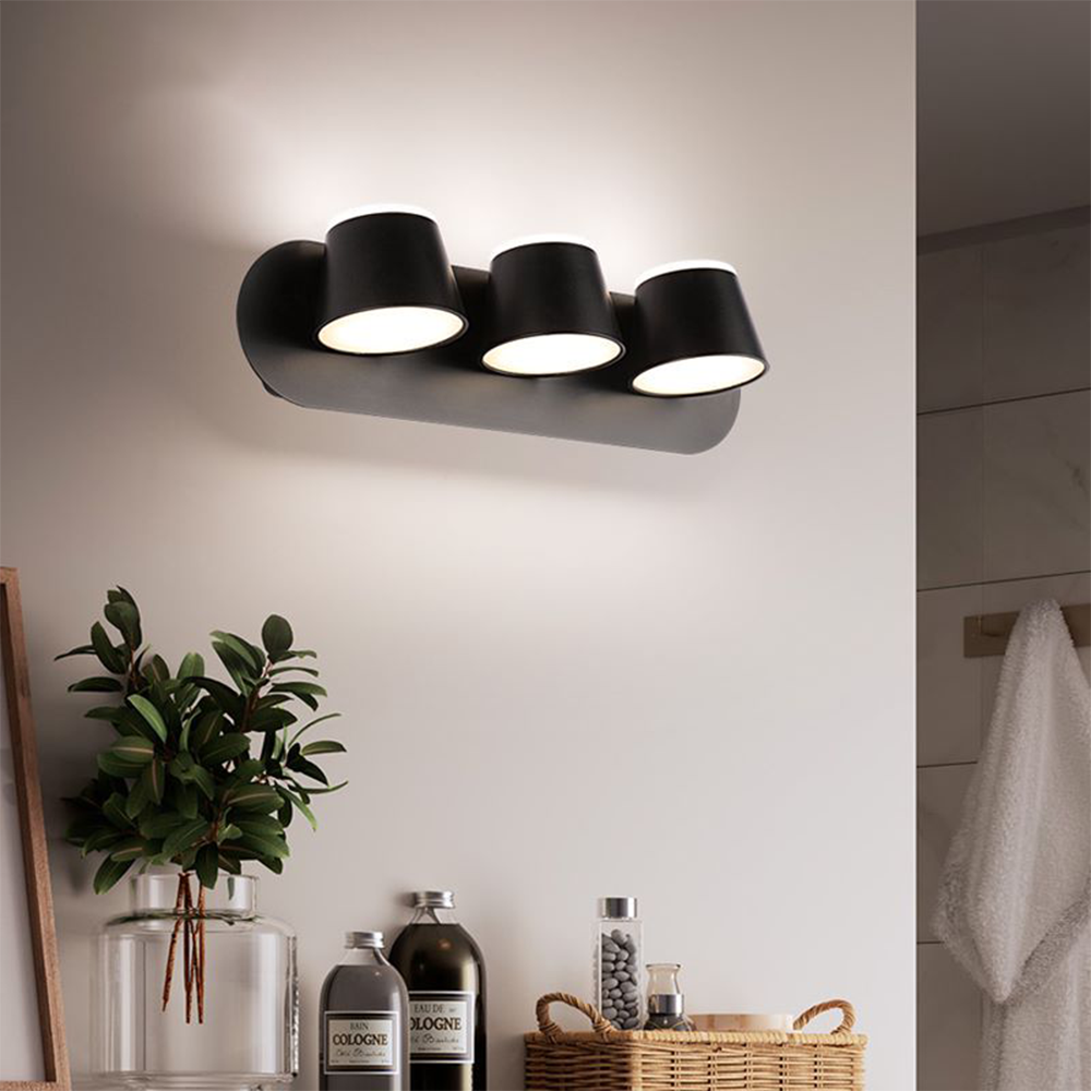 Arisha Applique Murale Linéaire Moderne Métal/Acrylique Noir Salon/Salle de Bain - Neutralighting