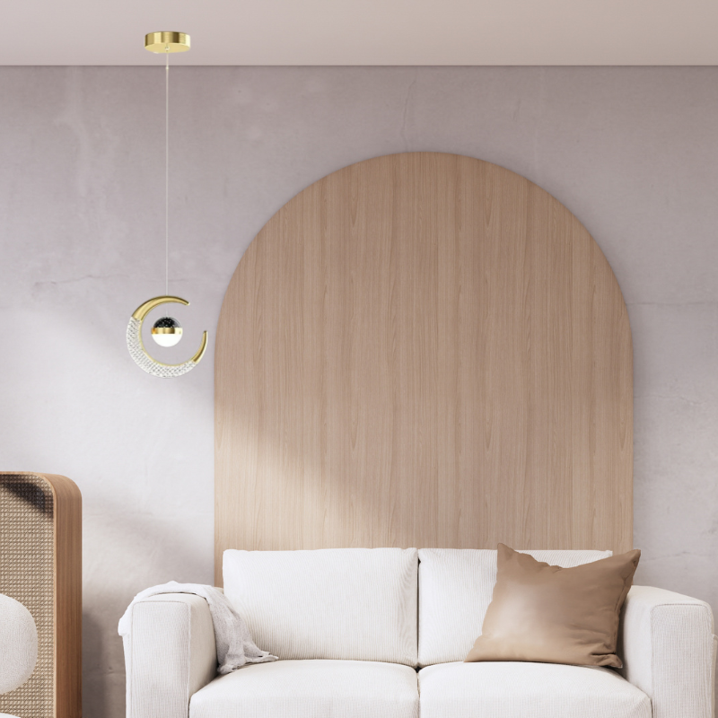 Arisha Suspension Ciel Etoilé Linéaire Simple, Métal, Noire/Dorée, Chambre - Neutralighting
