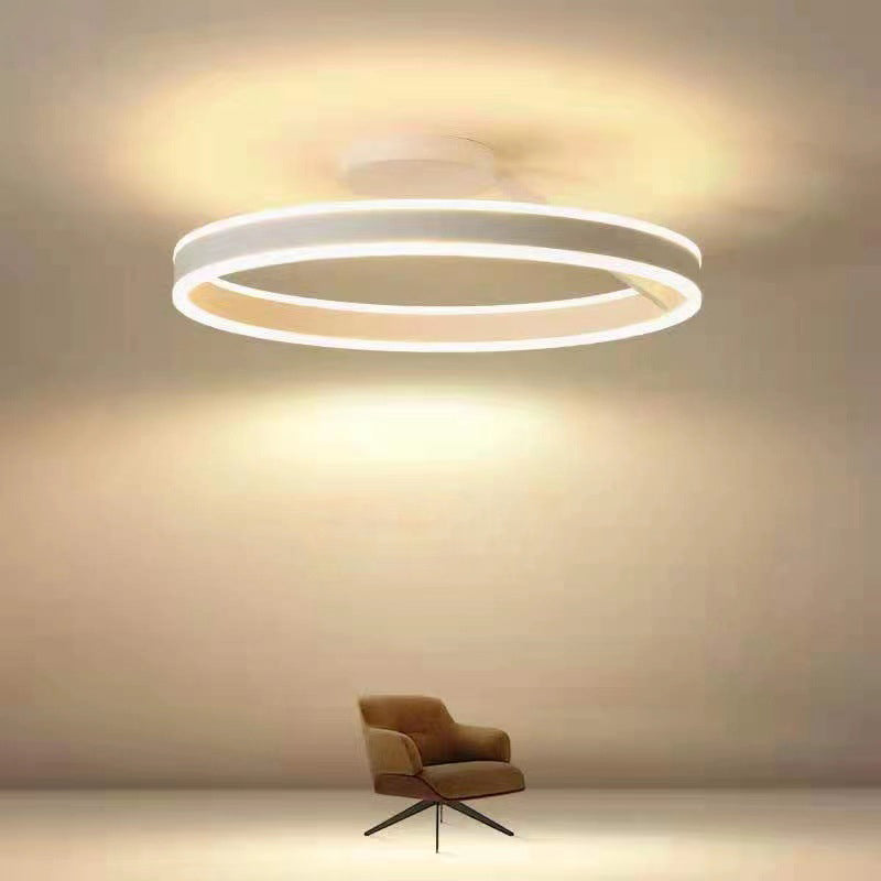 Arisha Plafonnier Rond Moderne, Métal/Acrylique, Noir/Blanc, Salon - Neutralighting