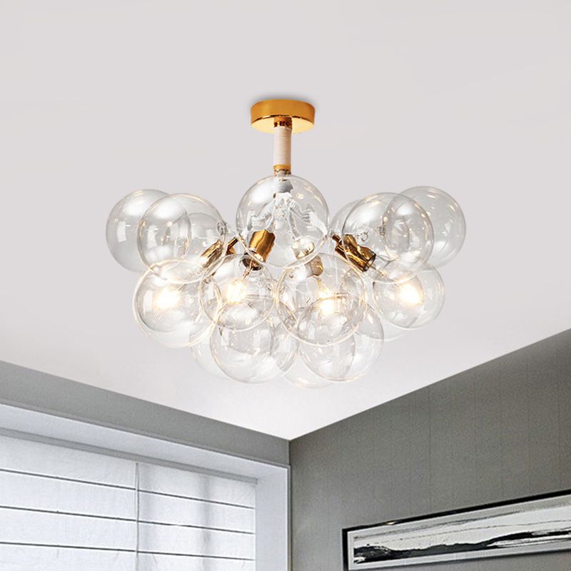 Valentina Moderne LED Plafonnier Doré/Chromé Verre Salle à manger - Neutralighting