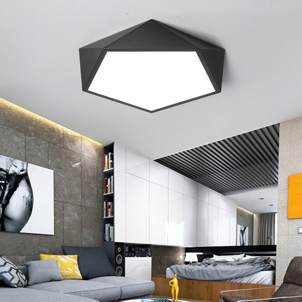 Arisha Design LED Plafonnier Simple Moderne Métal Noir/Blanc Salon - Neutralighting