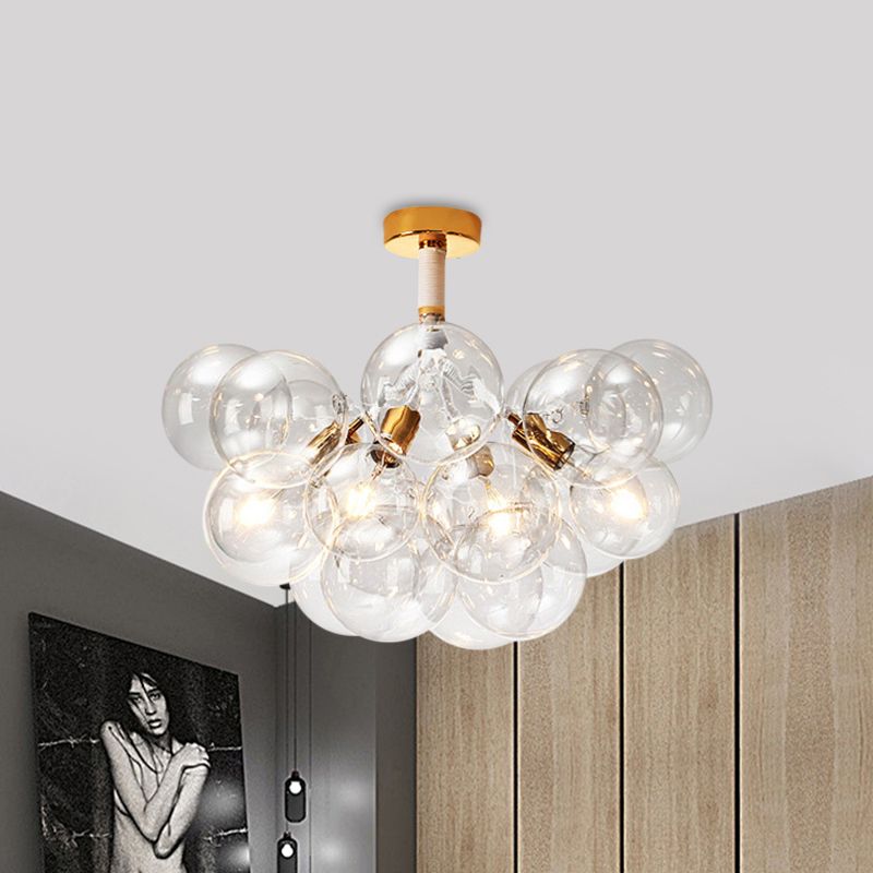 Valentina Moderne LED Plafonnier Doré/Chromé Verre Salle à manger - Neutralighting