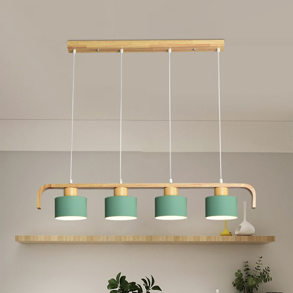 Valentina Moderne Luminaires Suspensions Cylindre Nordique Bambou Blanc/Vert/Gris Chambre à Coucher - Neutralighting