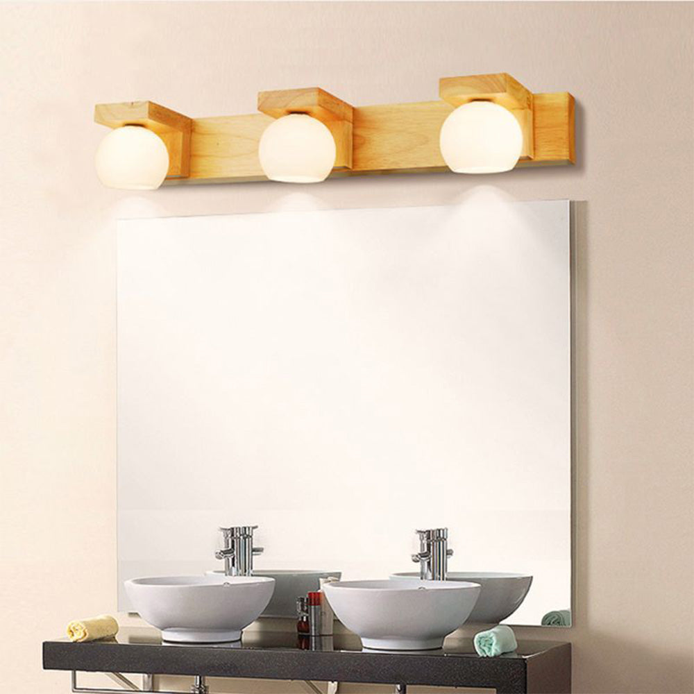 Muto Applique Murale Linéaire Moderen, Bois/Verre, Bûche, Salle de Bain - Neutralighting
