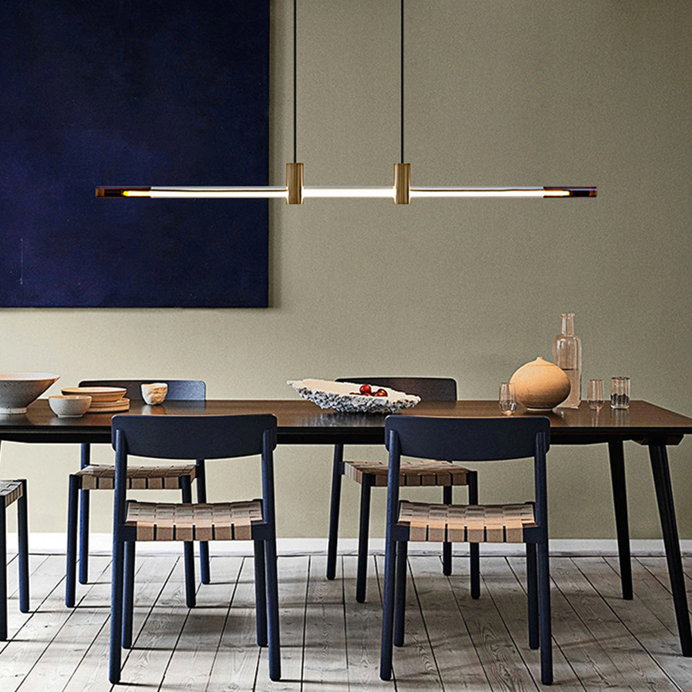 Ray Suspension Linéaire Moderne, Metal/Acrylique, Rouge/Marron, Chambre - Neutralighting