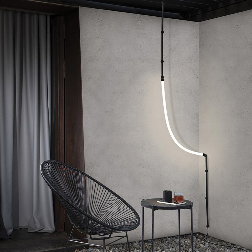 Ray Luminaires Suspensions de Manière Détournée Linéaire Silicium/Métal Noir/Blanc Salon/Chambre à Coucher - Neutralighting