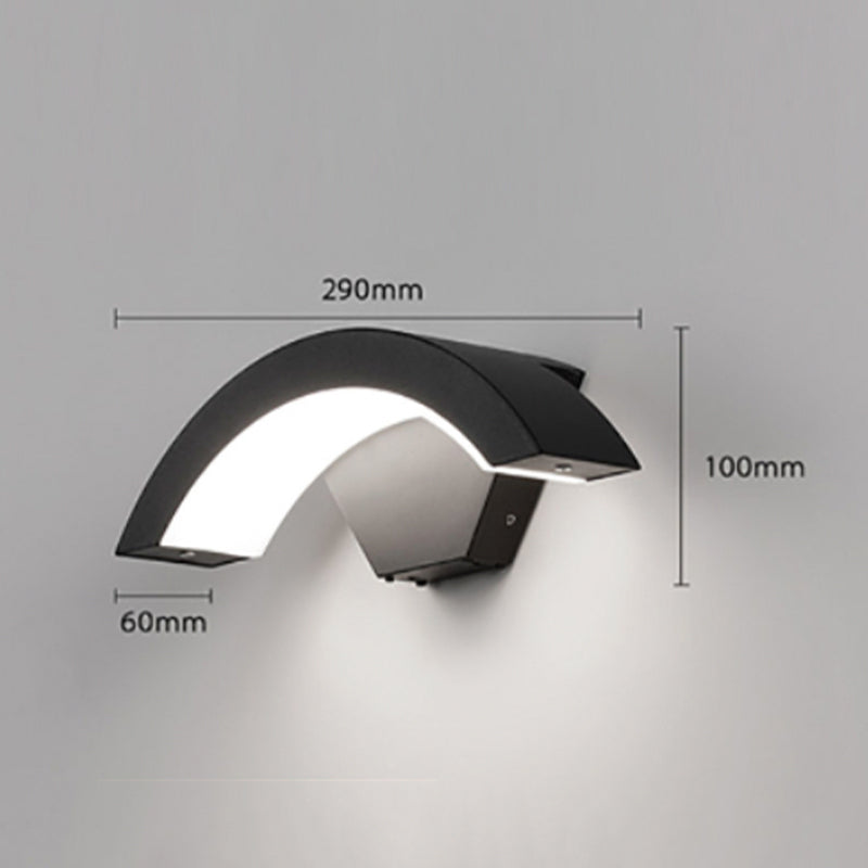 Elvon Applique Murale Capteur étanche Arc Modern Noir. Extérieur - Neutralighting