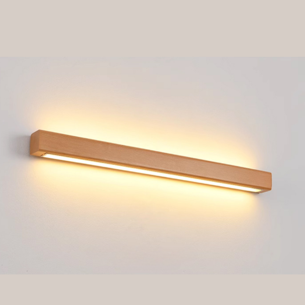 Dwyn Applique Murale Miroir Linéaire Minimaliste Bois Salon