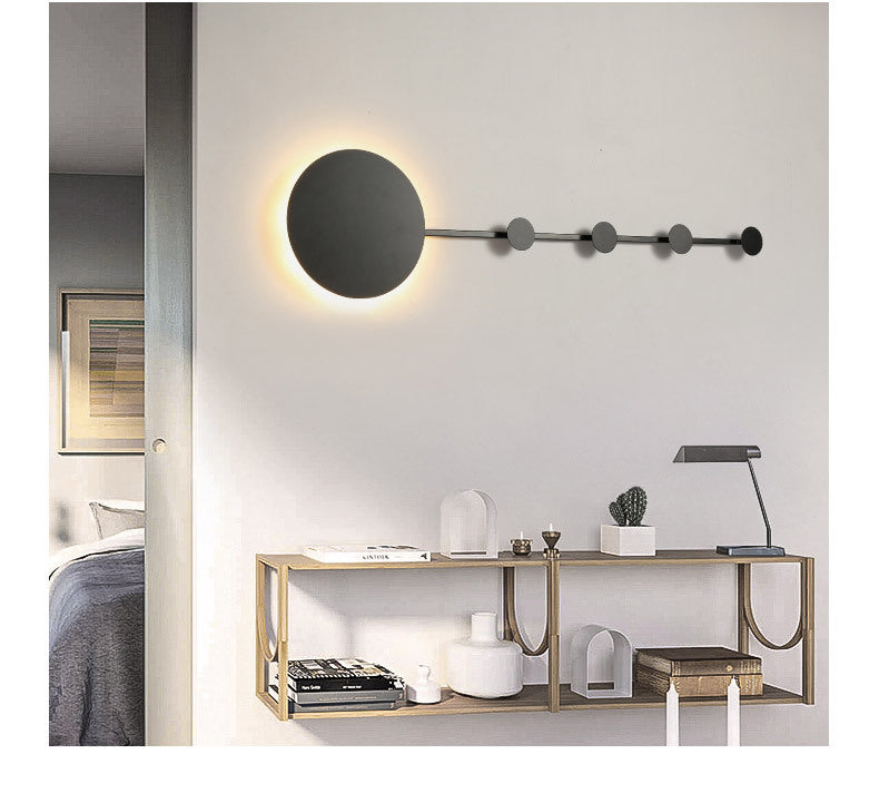 Arisha Porte-manteau Applique Murale Linéaire Moderne, Métal, Noir/Blanc, Chambre - Neutralighting