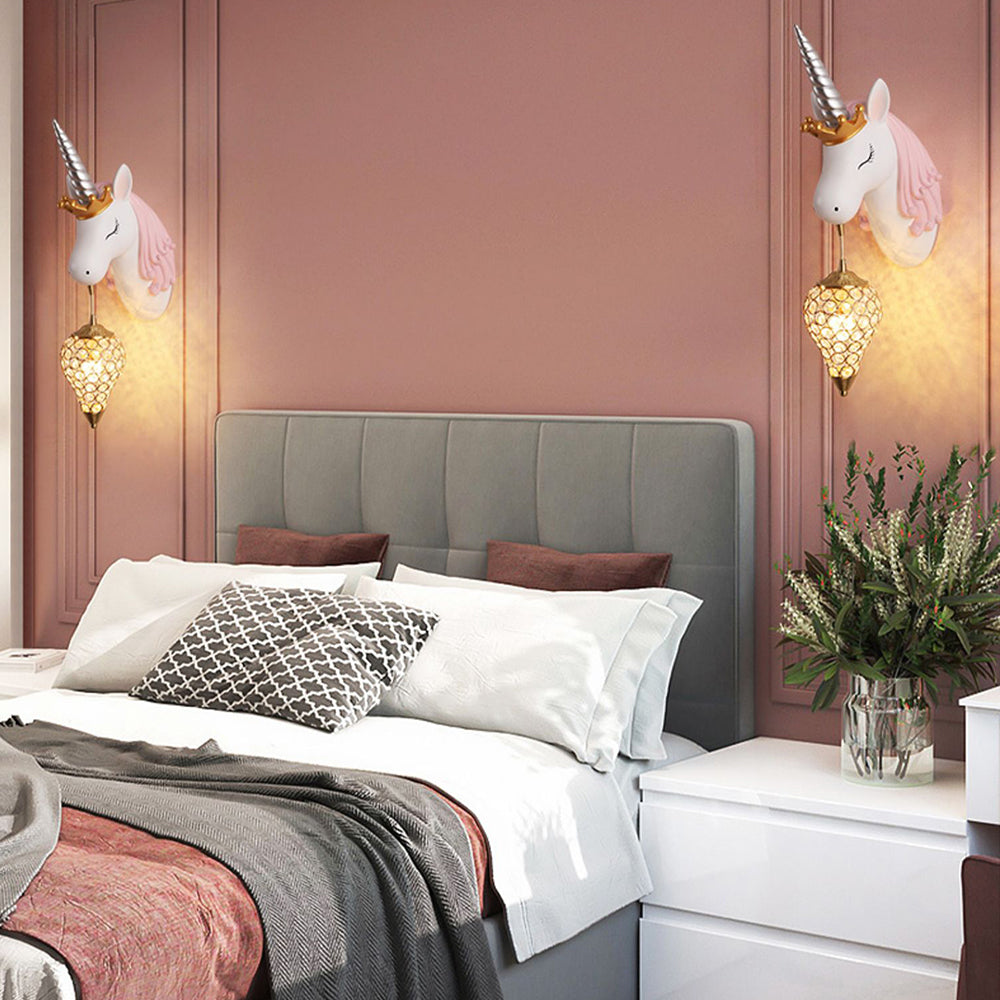 Aria Applique Murale Moderne Licorne/Fraise, Rose/Bleu, Chambre d'enfants - Neutralighting