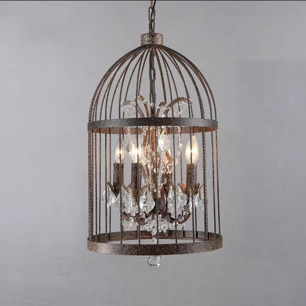Arisha Industrielle LED Suspension Noir Métal Cristal Salon Salle à manger - Neutralighting