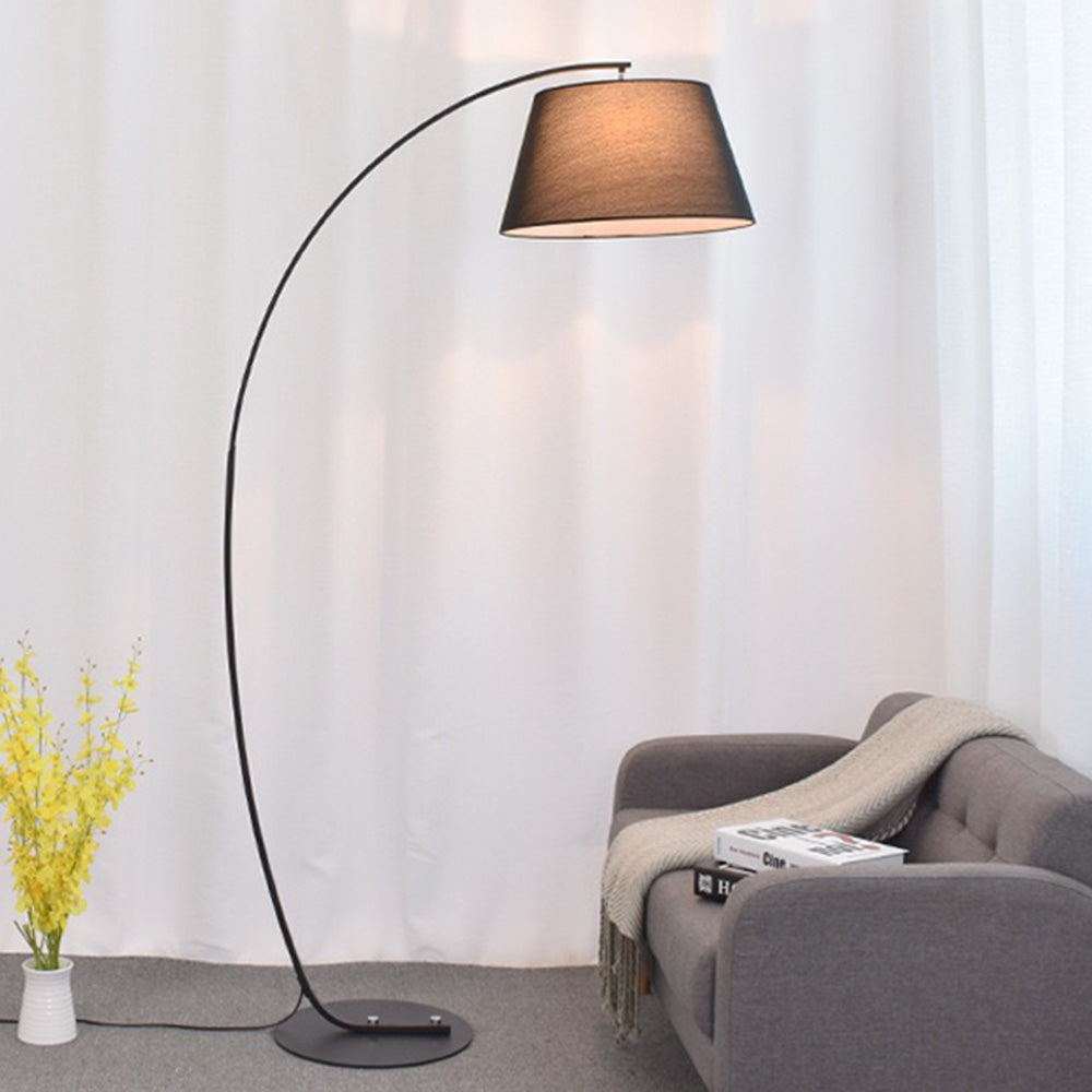 Mira Lampadaire Arche Moderne, Tissu/Métal, Noir, Salon/Chambre - Neutralighting