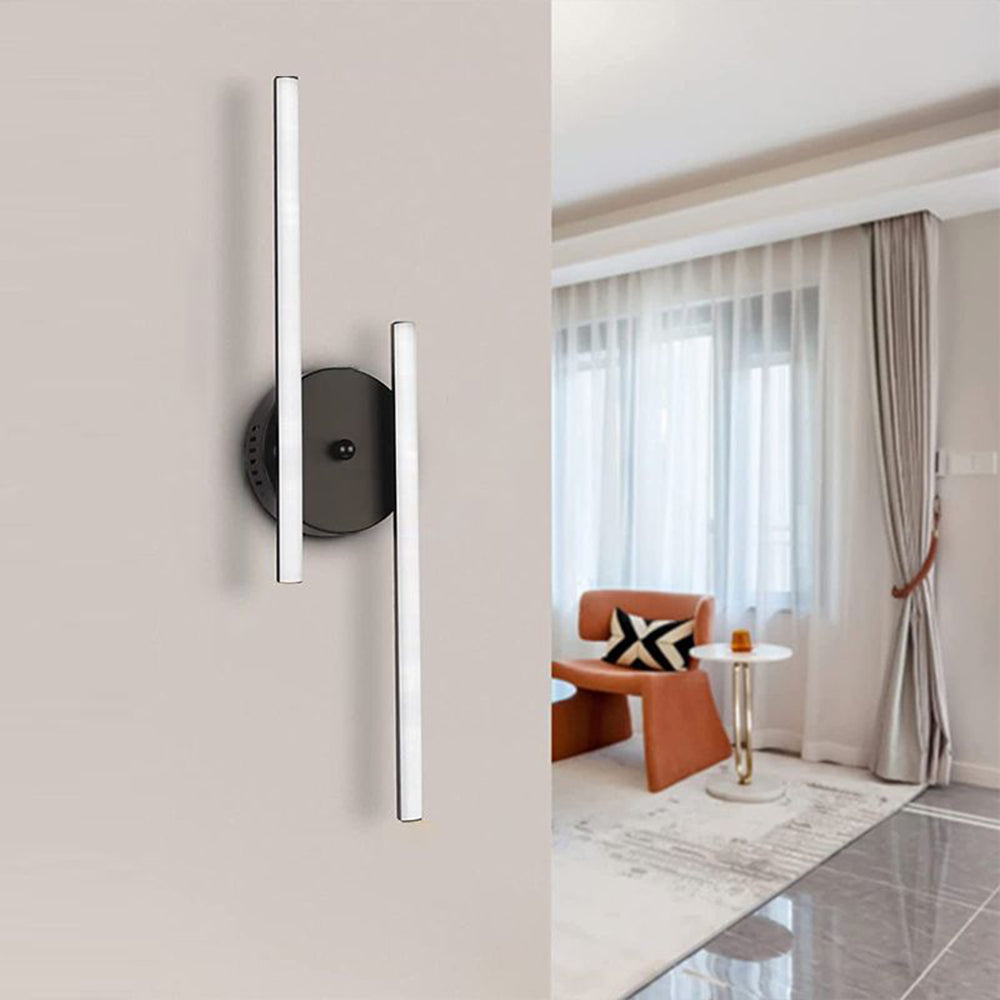 Ray Applique Murale à Miroir Design LED Linéaire Moderne Métal/Gel de Silice Noir/Argent Salle de Bain - Neutralighting