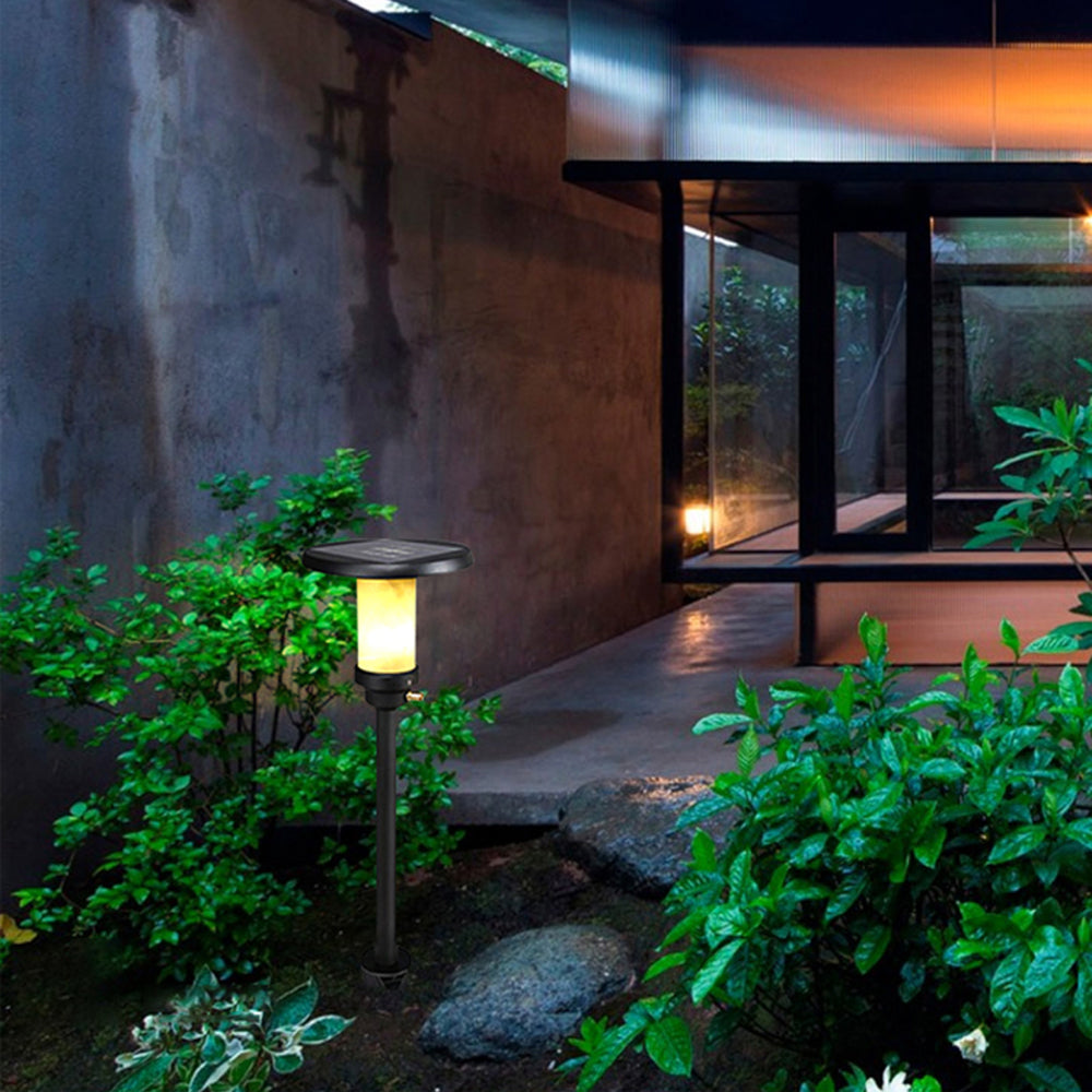 Ray Ronde Moderne Lampadaire Noir Métal/Marbre Noir Extérieur - Neutralighting