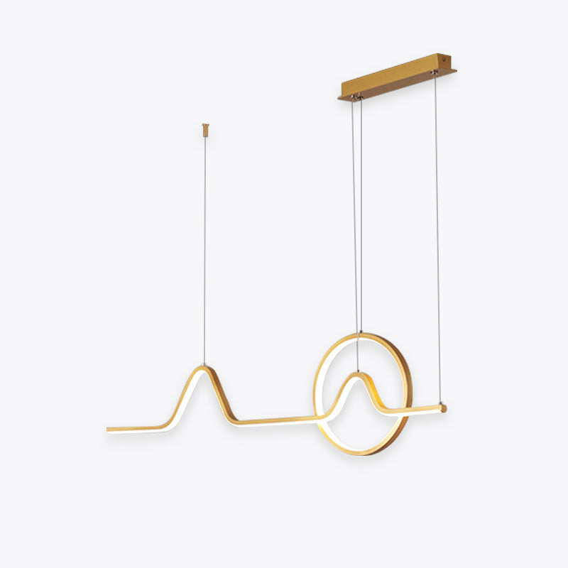 Arisha Suspension Linéaire Moderne Noir/Or Métal/Acrylique Salon - Neutralighting