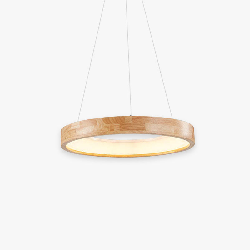 Muto Suspension Anneau Simple, Bois/Acrylique, Bois, Salon - Neutralighting