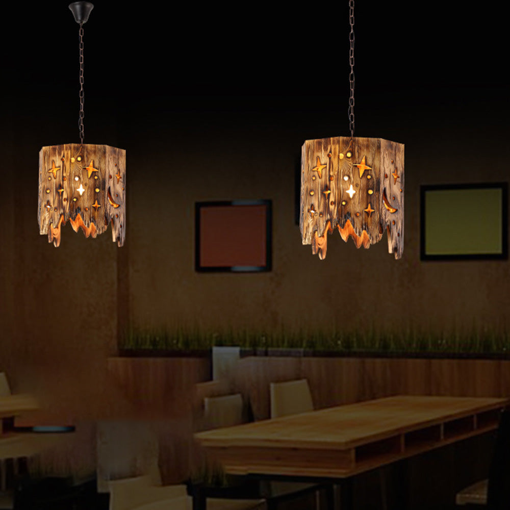 Epoch Suspension Irrégulier Rustique, Bois/Metal, Bois, Chambre - Neutralighting