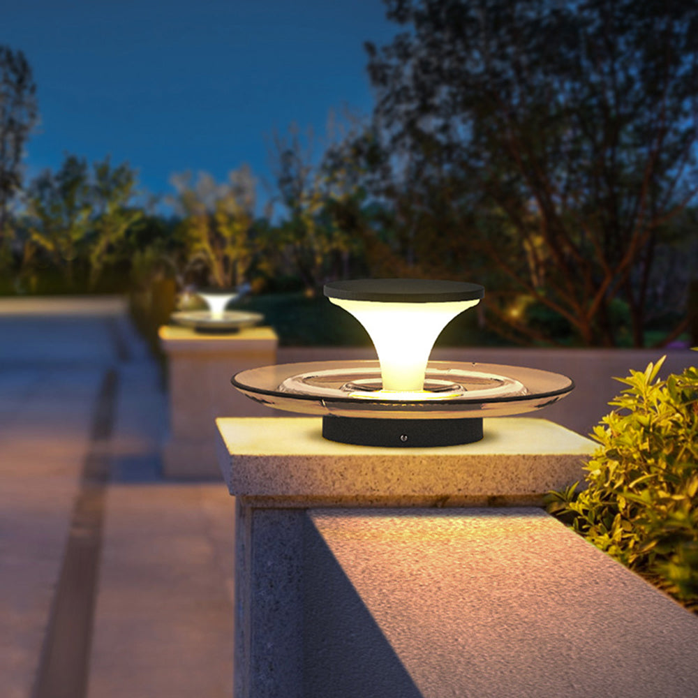 Ray Lampe Extérieure au Sol Rond Simple, Métal/Acrylique, Noir, Jardin - Neutralighting