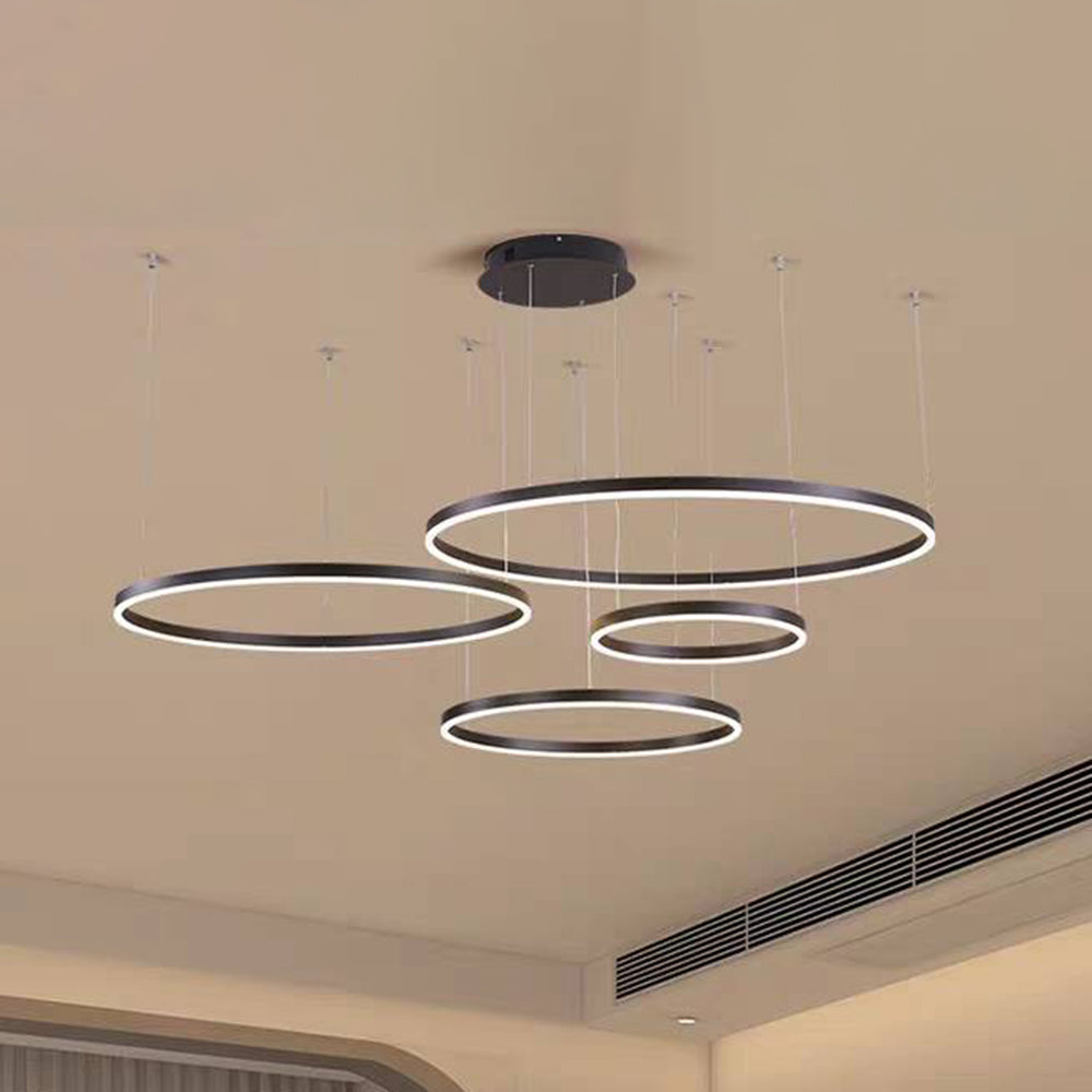 Remi Suspension Anneau Moderne Métal Noir/Doré/Café Salon