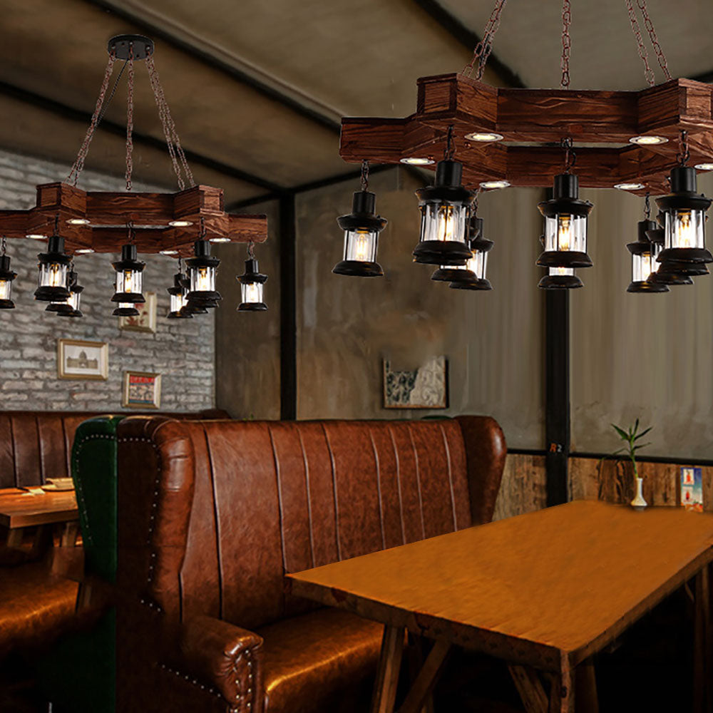 Epoch Suspension Polygone Géométrique, Metal/Bois, Marron, Salon - Neutralighting