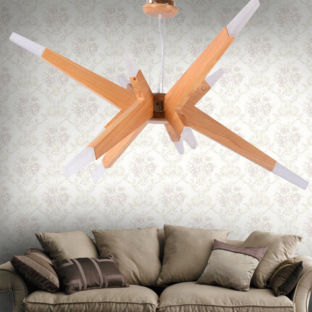 Muto Luminaires Suspensions Inégale Spoutnik Design Bois/Acrylique Chambre à Coucher - Neutralighting