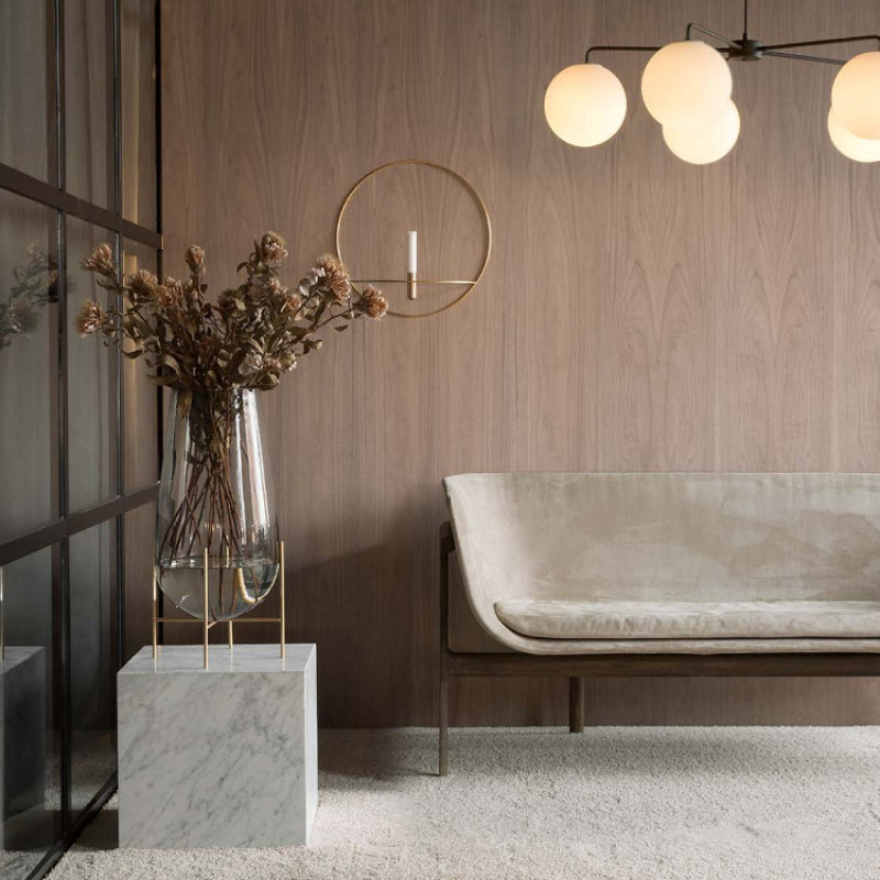 Valentina Minimaliste LED Bulle Verre Métal Lustre Salon