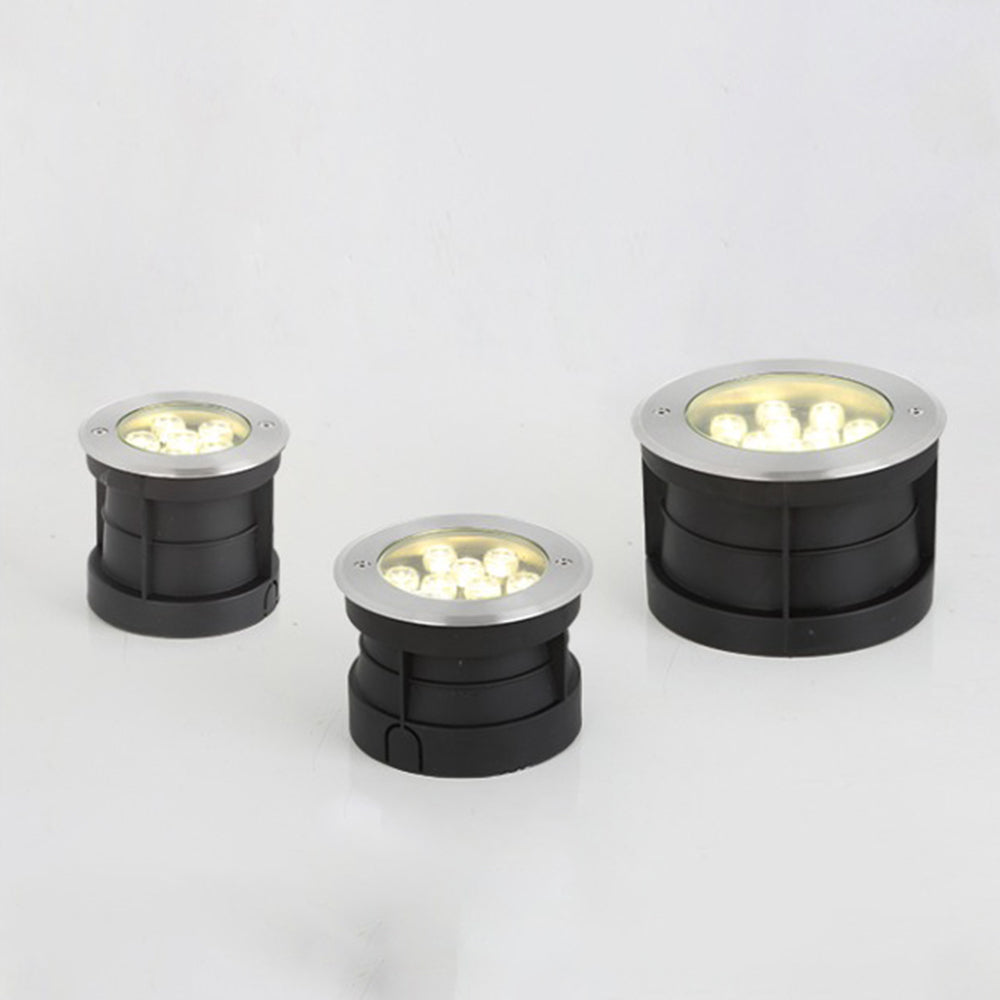 Ray Spot de Bassin Cylindre Moderne, Métal/Verre, Noir, Cour - Neutralighting