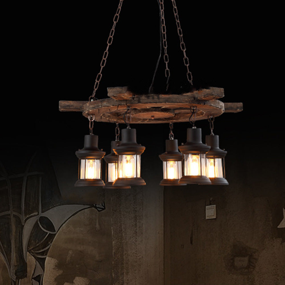 Epoch Suspension Rudder Vintage, Metal/Bois, Noir/Marron, Chambre - Neutralighting