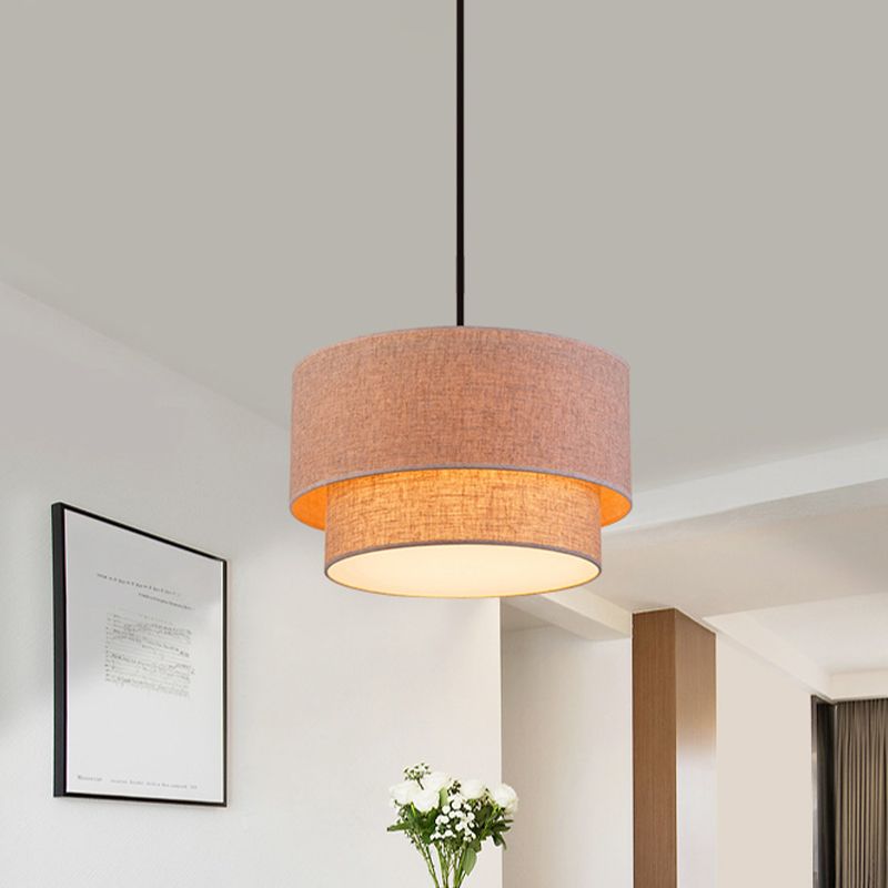 Ritta Moderne LED Suspension Blanc Noir Métal Tissu Salon Chambre à coucher - Neutralighting