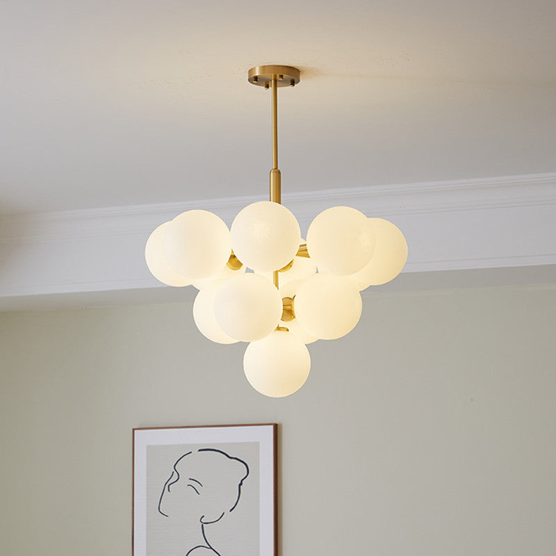 Valentina Nordique LED Lustre Cuivre Verre Salon/Chambre À Coucher