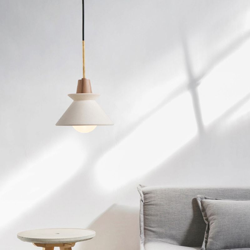 Muto Moderne LED Suspension Blanc Métal Ciment Salon Chambre à Coucher - Neutralighting