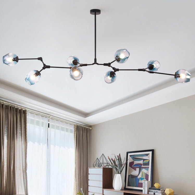 Kirae Suspension Nordique. Verre. Noir/Or. Salon