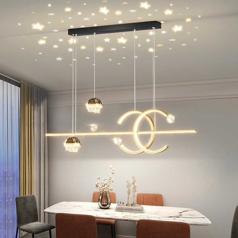 Arisha Luminaires Suspension d'Étoile LED Élegante Métal/Cristal Salon - Neutralighting