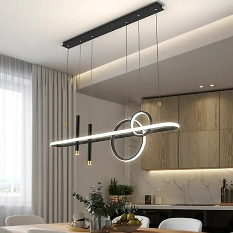 Arisha Suspension Anneau Moderne, Métal, Noir, Salon - Neutralighting