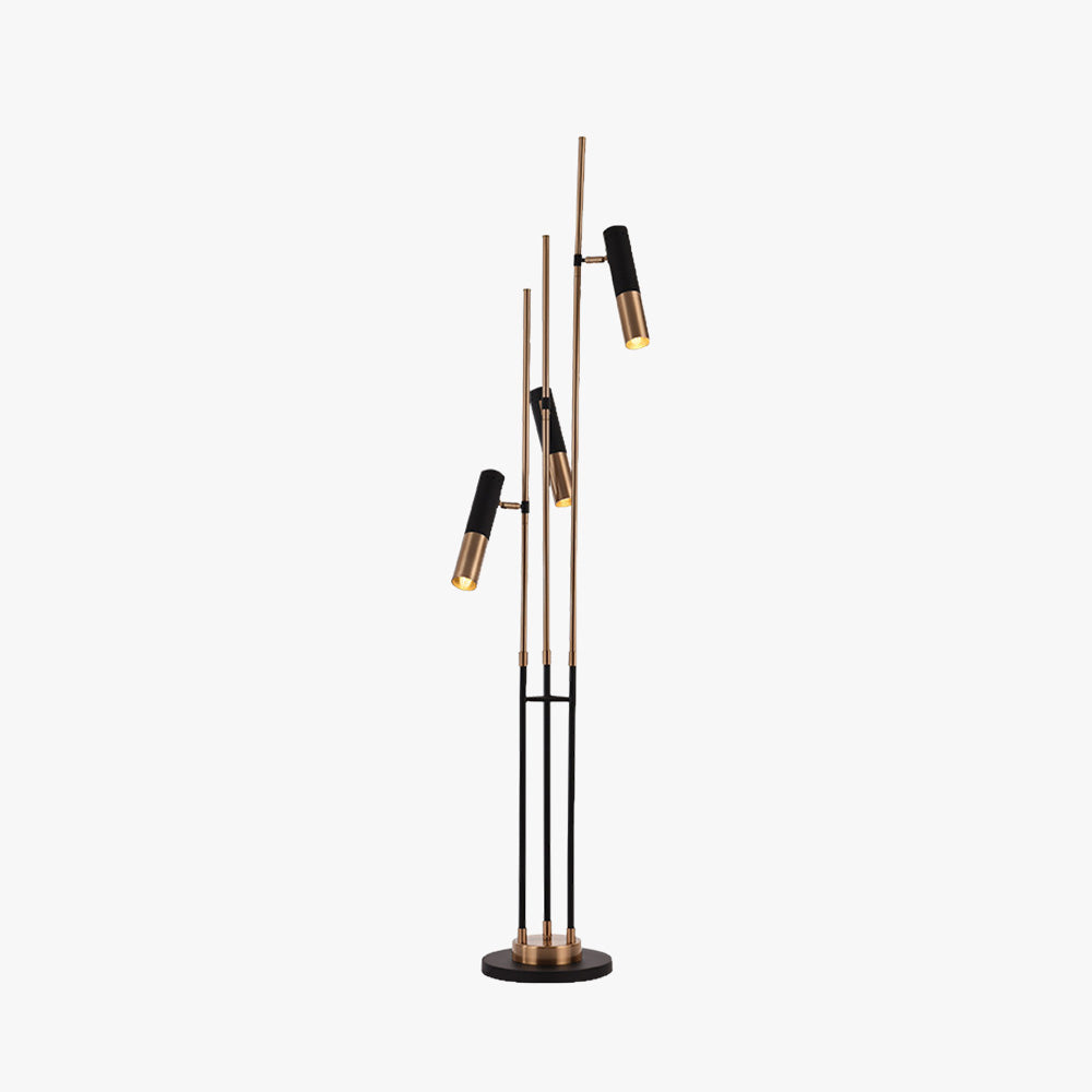 Mira Design Moderne Lampadaire Linéaire Métal Noir/Or Salon Simple