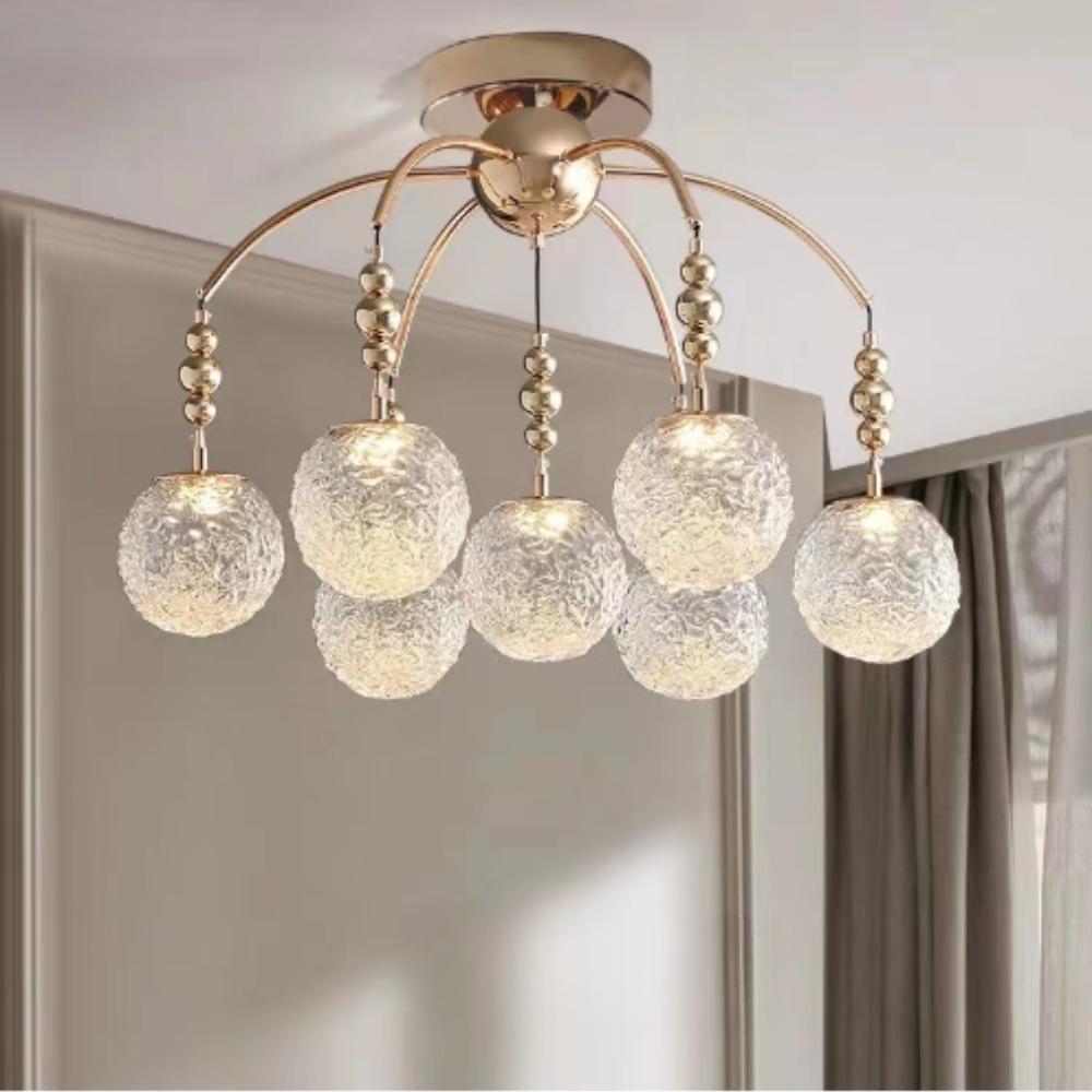 Valentina Nordique Minimaliste LED Lustre Métal Verre Chambre À Coucher