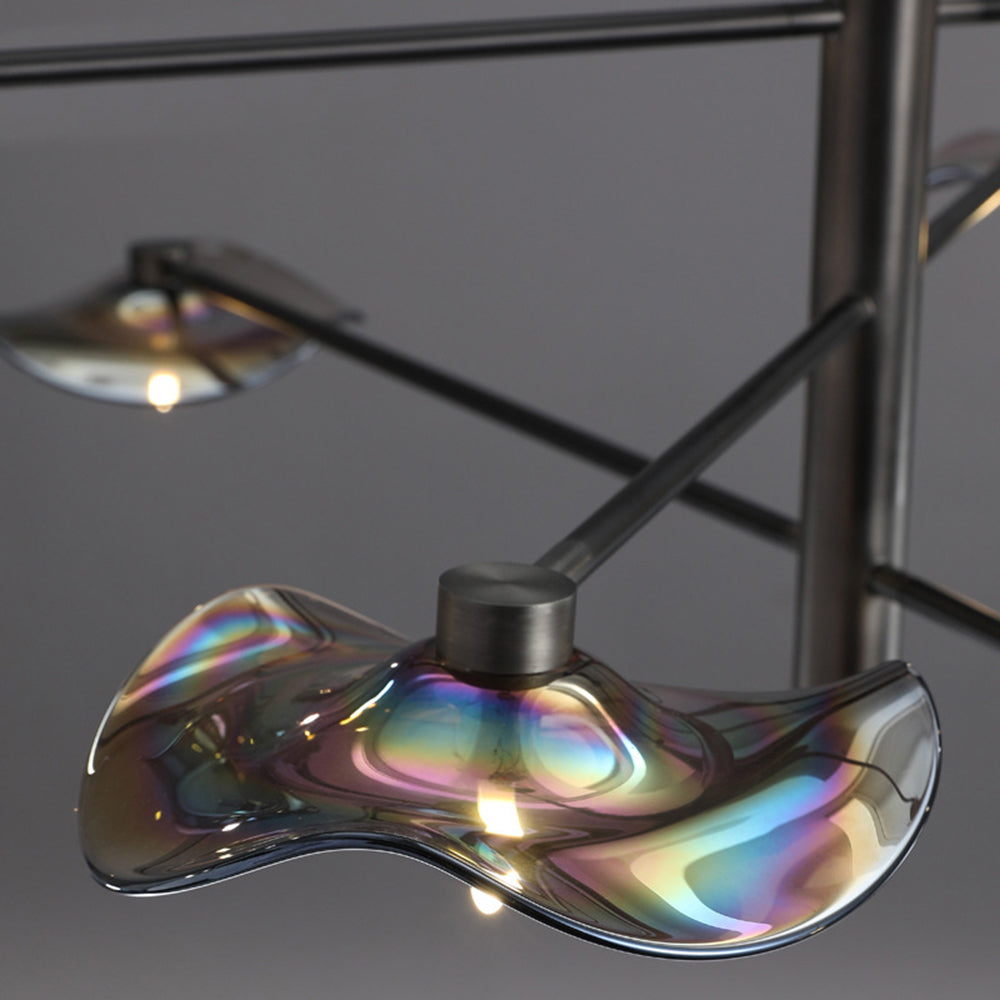 Arisha Suspension Linéaire Moderne, Métal/Verre, Transparent/Multicolore, Salon/Chambre à Coucher - Neutralighting