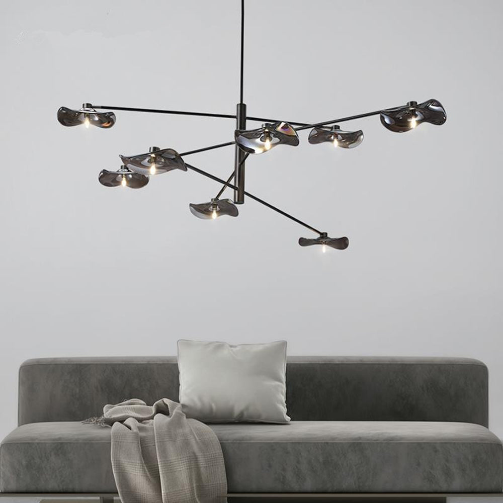 Arisha Suspension Linéaire Moderne, Métal/Verre, Transparent/Multicolore, Salon/Chambre à Coucher - Neutralighting