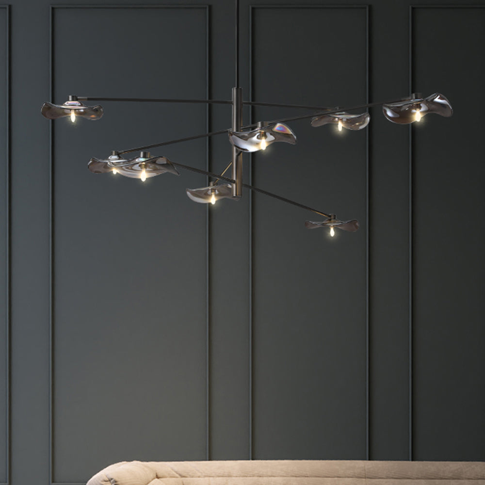 Arisha Suspension Linéaire Moderne, Métal/Verre, Transparent/Multicolore, Salon/Chambre à Coucher - Neutralighting