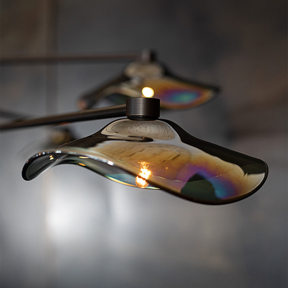 Arisha Suspension Linéaire Moderne, Métal/Verre, Transparent/Multicolore, Salon/Chambre à Coucher - Neutralighting